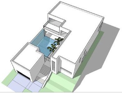 casa con piscina, plano de casa con pileta, plano casa piscina