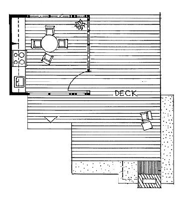 plano de quincho con deck, plano de quincho, plano con deck