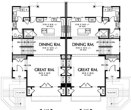 plano duplex planta baja, plano duplex elevado, duplex alto, duplex dos plantas