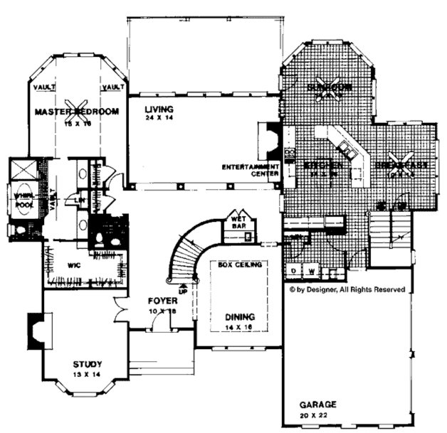 plano casa luxe planta baja, planos de casas de lujo, planta baja