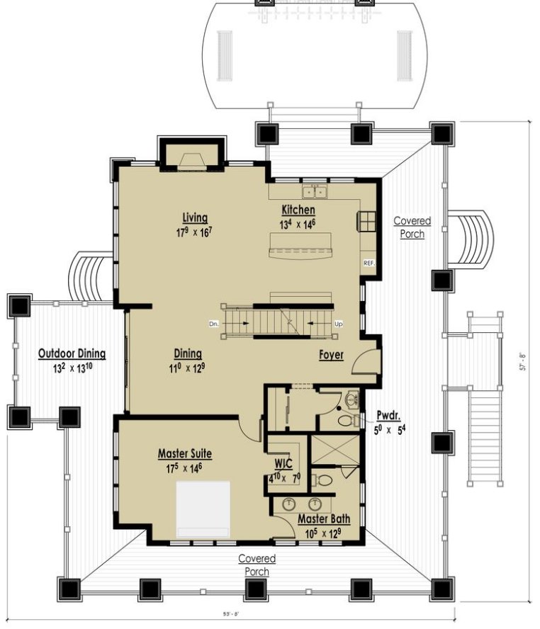 plano de casa nivel principal, plano de casa terreno en pendiente, plano de casa terreno inclinado, plano de casa terreno desnivelado