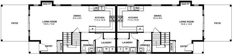 plano dúplex doble, dúplex simétrico
