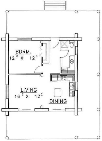 plano casa de madera pequeña, croquis casa de madera