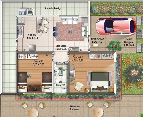 Casa de lujo una planta 80m2