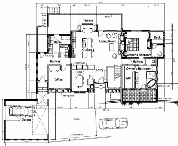 planta baja casa moderna, primer nivel casa moderna