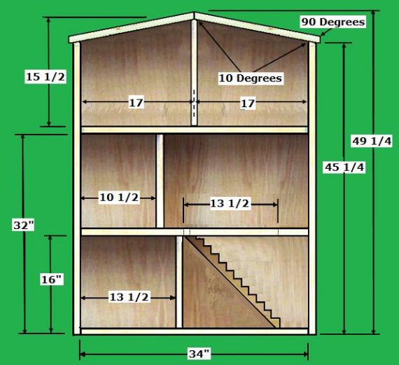 plano de casa de muñecas, plano casita de muñecas, medidas casas de muñecas