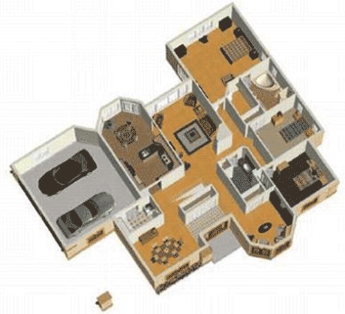 planos de casas 3d, diseño plano casa 3d, plano de vivienda 3d