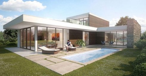 fachada casa ecológica, foto casa ecológica, casa ecológica con pileta, piscina en vivienda ecologica