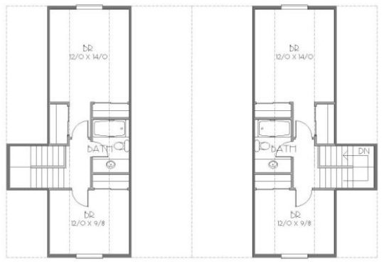 plano duplex, duplex 3 habitaciones, duplex 3 dormitorios