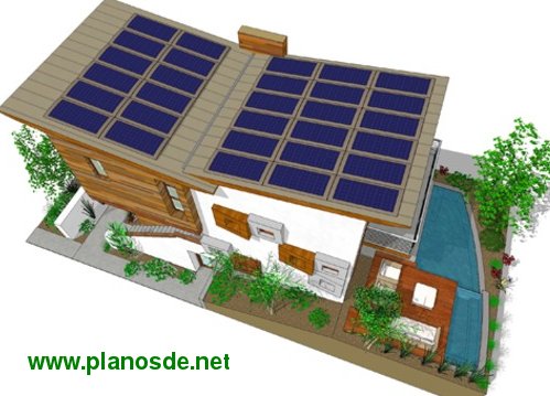 casa con paneles solares, diseño paneles solares para viviendas