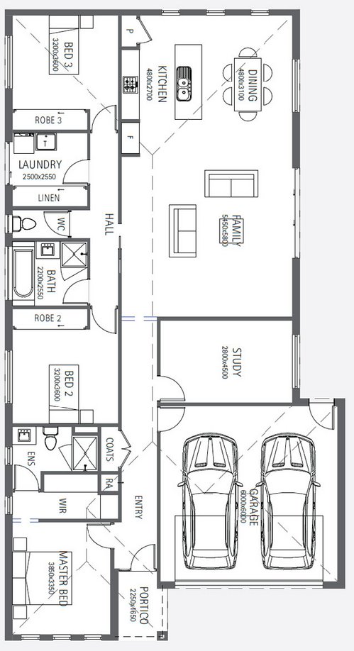 plano de casa opciones de fachadas