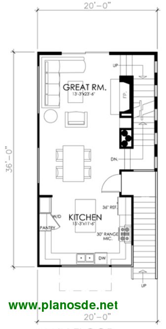 primer piso casa 3 habitaciones, plano casa 3 habitaciones