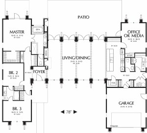 plano de casa con mucho vidrio, planos de casas grandes