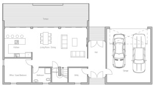 plano de casa cuadrada planta baja