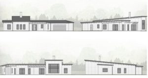 corte fachada moderna, fachadas modernas