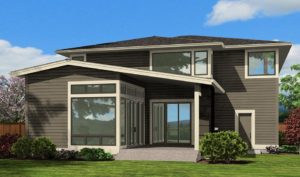 modelo 3d fachada casa 2 plantas