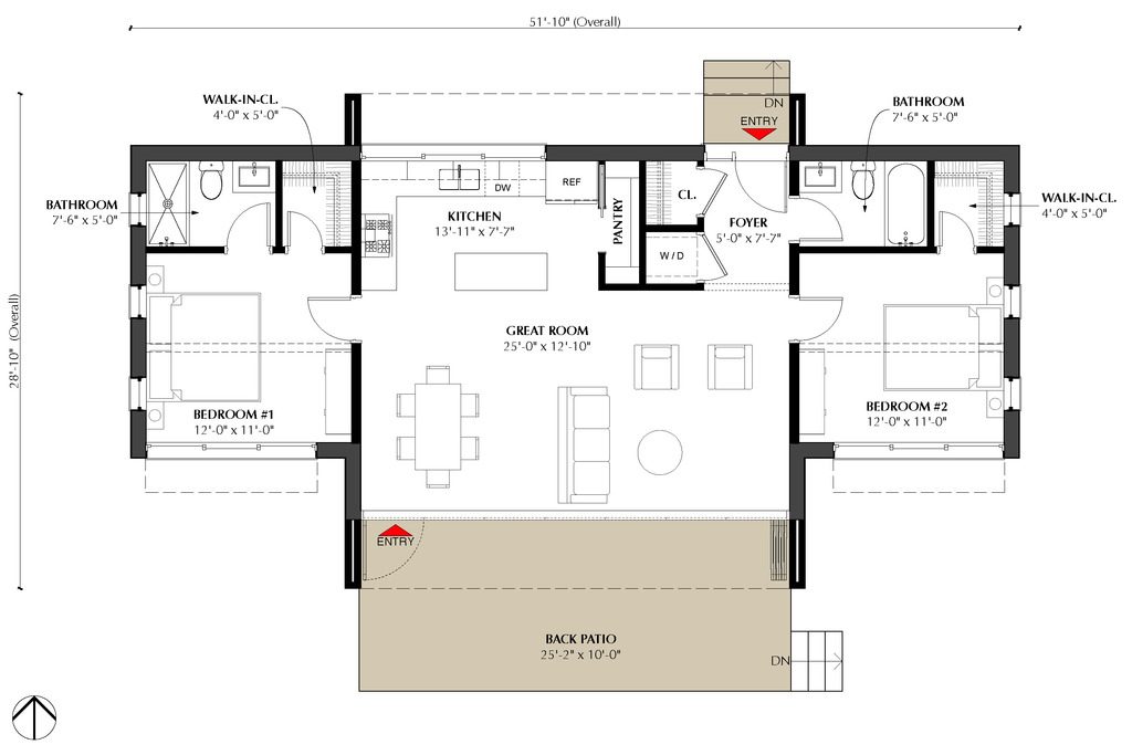 plano de casa pequeña con medidas