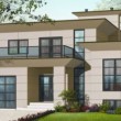 casa grande, casa de 4 habitaciones, plano de casa con vidrio