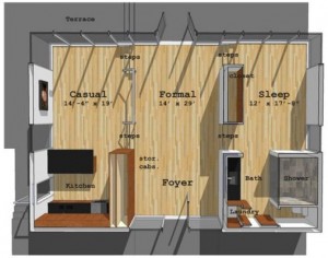 plano casa pequeña moderna, planos