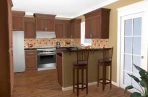cocina con barra, cocina con taburetes, barra en la cocina, mesada marmol negro