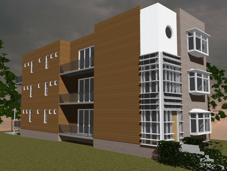 vista fachada departamentos – Planos de Casas Gratis