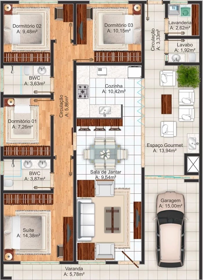 plano de casa 150m2 – Planos de Casas Gratis