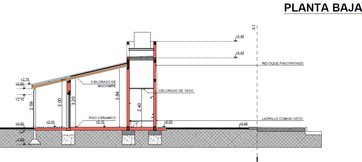 corte de fachada – Planos de Casas Gratis